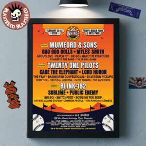 Innings Festival Tempe Arizona 2026 At Tempe Beach Park And Arts Park Full Lineup On February 20-22 2026 Home Decor Poster Canvas