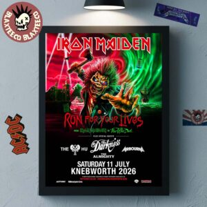 Iron Maiden Run For Your Lives 2026 Knebworth UK On 11 July 2026 Home Decor Poster Canvas