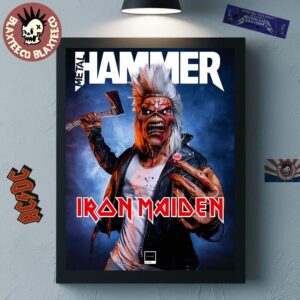 Iron Maiden X Metal Hammer New Issue 405 Premium Celebrates Iron Maiden 50th Birthday Home Decor Poster Canvas
