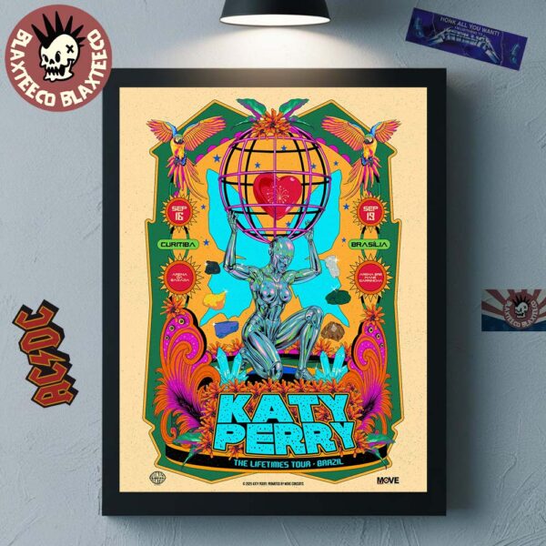 Katy Perry The Lifetimes Tour Brazil 2025 Venue Poster In Curitiba On September 16 And Brasilia On September 19 2025 Home Decor Poster Canvas