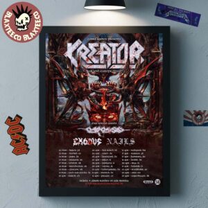 Kreator Krushers Of The World UK And Europe 2026 Tour Schedule Dates Home Decor Poster Canvas