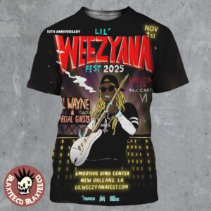 Lil Wayne 10th Anniversary Lil Weezyana Fest 2025 Welcome To Tha Carter VI On November 1 2025 All Over Print Shirt