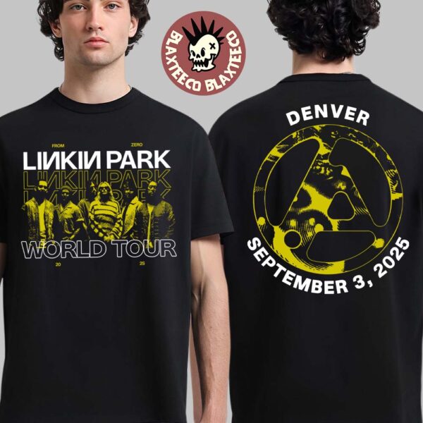 Linkin Park Denver Colorado From Zero World Tour 2025 Exclusive Tee At Ball Arena On September 3 2025 Two Sided T-Shirt