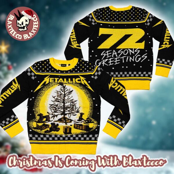 Metallica 72 Seasons Greetings Burnt Tree Holiday Ugly Christmas Sweater