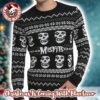 Guns N Roses Band Cross Logo Skeletons With Santa Hats Xmas Holiday Jumper Multicolor Ugly Christmas Sweater