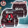 Misfits Band Crimson Ghost Pattern Classic Knitted Black Ugly Christmas Sweater