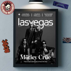 Motley Crue Las Vegas Magazine Issue Cover September 21 2025 They’re Back And Ready To Rock The Strip Home Decor Poster Canvas