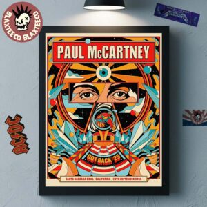 Paul McCartney Got Back 25 Tour Santa Barbara Bowl California Gig Poster On September 26 2025 Home Decor Poster Canvas