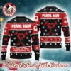 Pearl Jam Merry Christmas Funny Band Member Bubble Head Knitted Black And Red Ugly Christmas Sweater