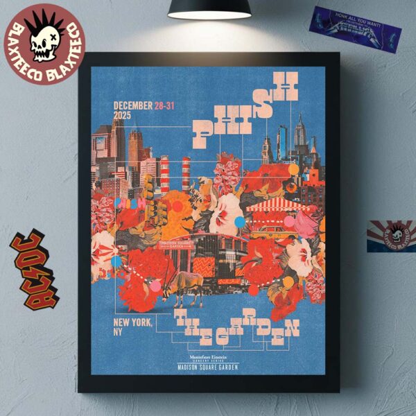 Phish Return To The Madison Square Garden In New York On December 28-31 2025 Home Decor Poster Canvas