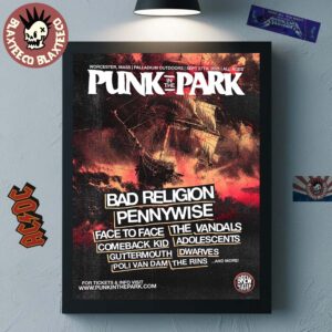 Punk In The Park Worcester Massachusetts 2025 Official Poster On September 27 Full Lineup Home Decor Poster Canvas