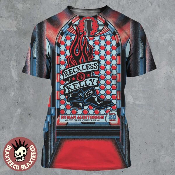 Reckless Kelly Nashville TN 2025 Gig Poster At Ryman Auditorium On September 20 2025 All Over Print Shirt