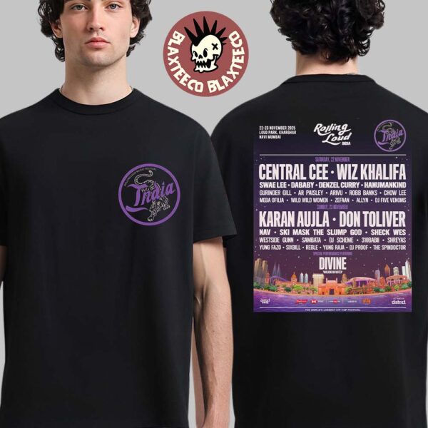 Rolling Loud India 2025 Navi Mumbai Full Lineup At Loud Park Kharghar On 22 And 23 November 2025 Two Sided T-Shirt