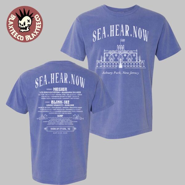 Sea Hear Now Festival 2025 Asbury Park New Jersey September 13-14 Asbury Castle Lineup Blue T-Shirt