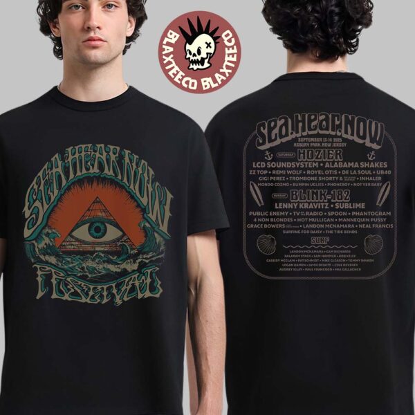 Sea Hear Now Festival 2025 Asbury Park New Jersey September 13-14 Eye Lineup Two Sided T-Shirt
