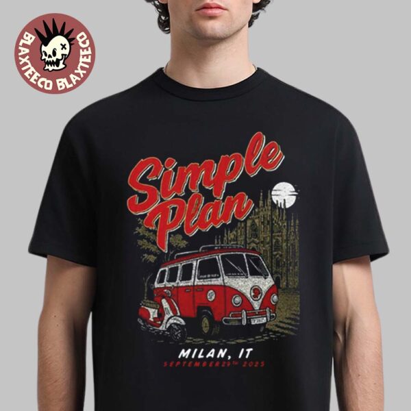 Simple Plan Milan Italy 2025 Venue Tee At Unipol Forum On September 29 2025 Unisex T-Shirt