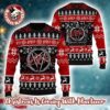 Slayer 666 Holiday Jesus Saves Fire Red Knitted Christmas Ugly Sweater 2025