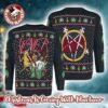 Slayer Big Red Eagle Logo With Snowflakes Pattern Christmas Ugly Sweater
