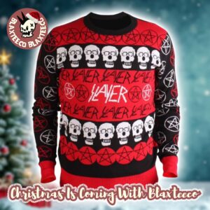 Slayer Kerry King Pentagram And Skulls Pattern Logo Holiday 2025 Christmas Ugly Sweater