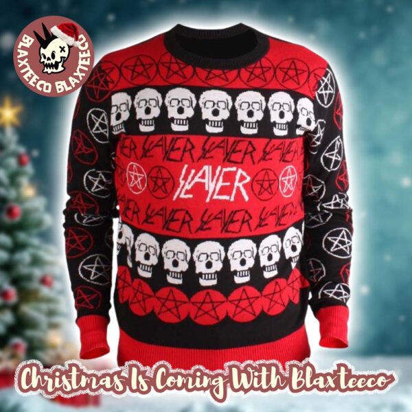 Slayer Kerry King Pentagram And Skulls Pattern Logo Holiday 2025 Christmas Ugly Sweater