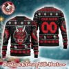 Slipknot Big Logo Night Pointed Star Tribal S Logo Pattern Knitted Black And Red Ugly Christmas Sweater