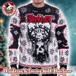 Slipknot Band Goat Skull Horror All Over Tribal S Logo With Snowflakes Pattern Ugly Christmas Sweater