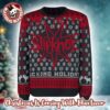 Slipknot Big Logo Goat Face Snowflakes Pattern Knitted Signature Black And Red Ugly Christmas Sweater