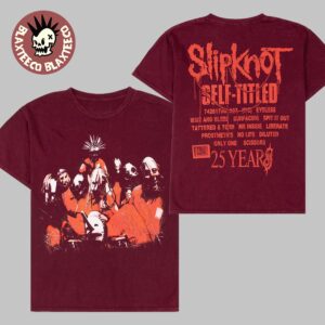 Slipknot Self Titled 25 Years Maroon Two Sided T-Shirt