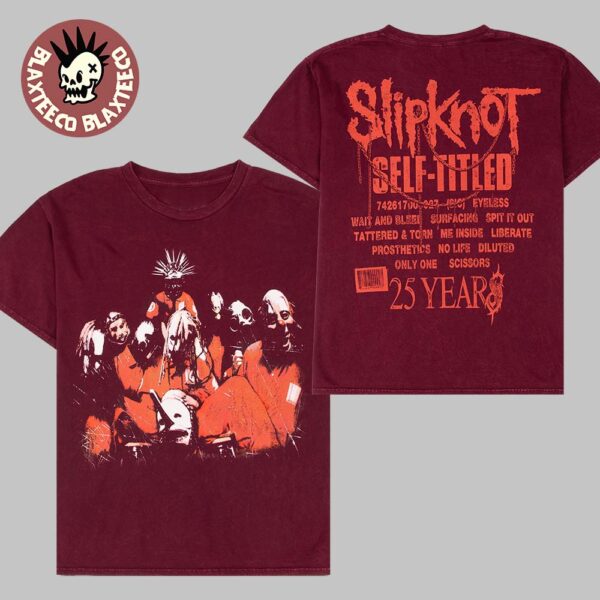 Slipknot Self Titled 25 Years Maroon Two Sided T-Shirt