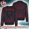 Slipknot Big Logo Goat Face Snowflakes Pattern Knitted Signature Black And Red Ugly Christmas Sweater