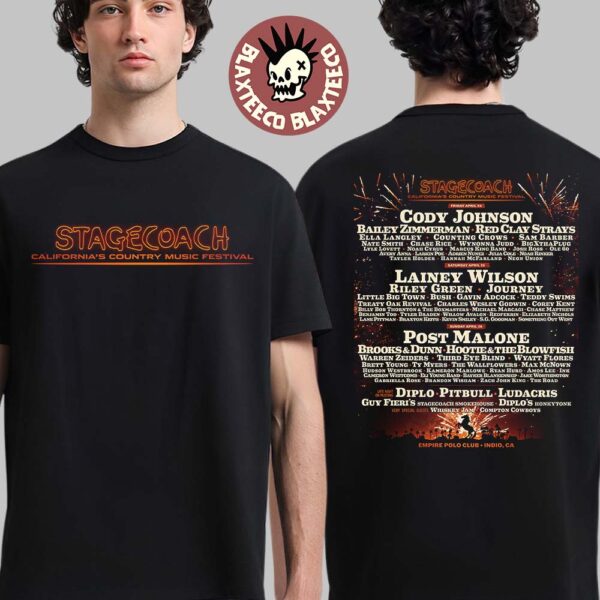 Stagecoach California’s Country Music Festival 2026 Full Lineup At Empire Polo Club Indio California On April 24 25 26 2026 Two Sided T-Shirt