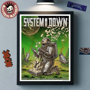 System Of A Down Chicago IL 2025 Night 2 Venue Poster Soylent Green Edition At Soldier Field On September 1 2025 Home Decor Poster Canvas