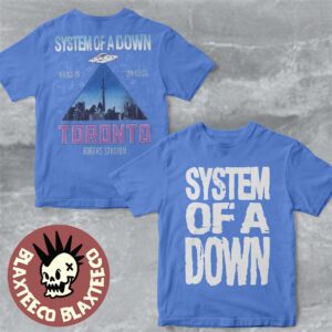 System Of A Down Toronto Canada 2025 Rogers Stadium Venue Tee On September 3 And 5 2025 UFO Skyline City Two Sided Blue T-Shirt