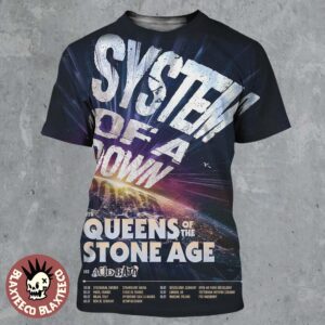 System Of A Down With Queens Of The Stone Age And Acid Bath 2026 UK And EU Stadium Shows Schedule Dates All Over Print Shirt