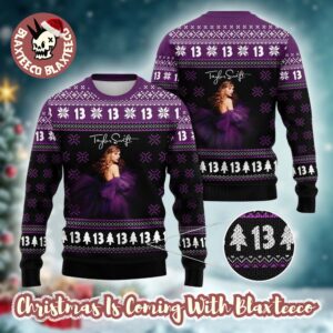 Taylor Swift 13 Purple Dress Knitted Ugly Christmas Sweater 2025