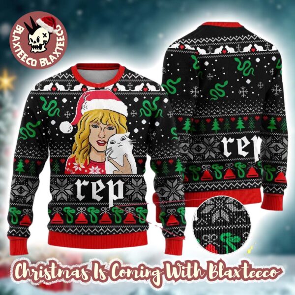 Taylor Swift Reputation Santa Taylor Hug A Cat Merry Xmas Holiday 2025 Ugly Christmas Sweater