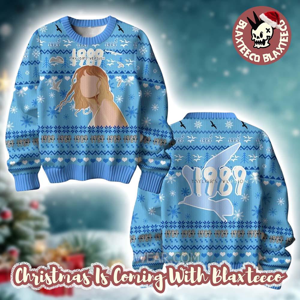 Taylor Swift Taylor’s Version 1989 Taylor Swift Blue Knitted Ugly Christmas Sweater