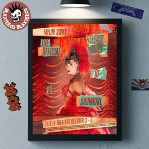 Taylor Swift The Official Release Party Of A Showgirl Only In Theaters October 3-5 2025 Home Decor Poster Canvas