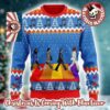 The Beatles Band Funny Members With Santa Hats Under The Moon Merry Christmas Ugly Sweater