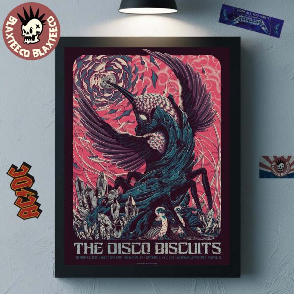 The Disco Biscuits Colorado Shows 2025 Venue Poster In Buena Vista At Lawn At Surf Hotel On September 3 And Bellvue At Mishawaka Amphitheatre On September 5 6 7 2025 Bristlecone Pines of Colorado Poster Canvas