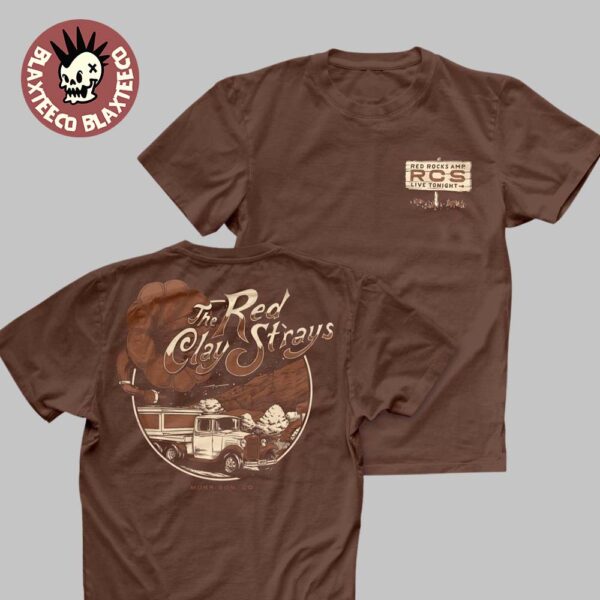 The Red Clay Strays Red Rocks Amphitheatre 2025 Night 1 Venue Tee In Morrison Colorado On September 14 2025 Brown T-Shirt