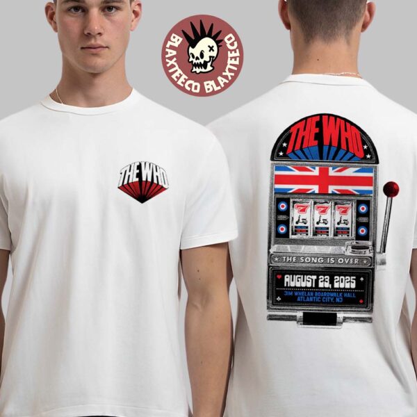 The Who Atlantic City New Jersey Venue Tee At Jim Whelan Boardwalk Hall On August 23 2025 Jackpot Slot Machine Art Two Sided T-Shirt