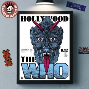The Who Hollywood California 2025 Night 1 Venue Poster For Show At Hollywood Bowl On September 17 2025 Home Decor Poster Canvas