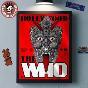 The Who Hollywood California 2025 Night 2 Venue Poster For Show At Hollywood Bowl On September 19 2025 Poster Canvas For Home Decor