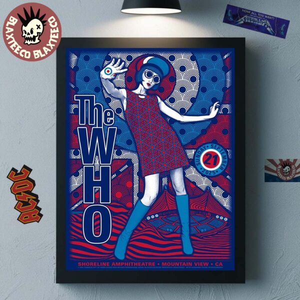The Who Mountain View California 2025 Event Poster At Shoreline Amphitheatre On September 21 2025 Home Decor Poster Canvas