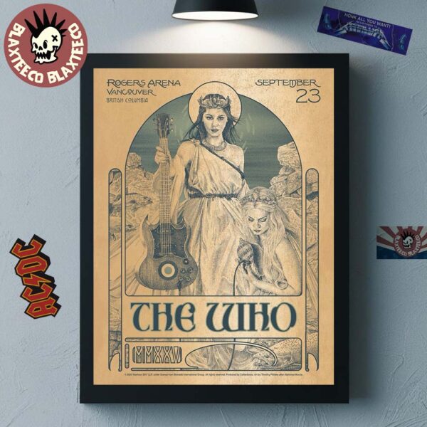 The Who Vancouver British Columbia Canada 2025 Venue Poster At Rogers Arena On September 23 2025 Home Decor Poster Canvas