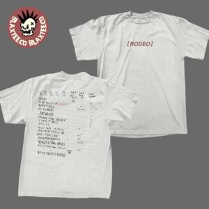 Travis Scott Rodeo 10 Years Anniversary Jim Joe White Board Two Sided T-Shirt