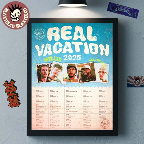 Willis Real Vacation 2025 North American Tour Cities Dates Home Decor Poster Canvas