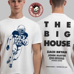 Zach Bryan x Michigan Wolverines Live From The Big House Ann Arbor Michigan On September 27 2025 Football Player White T-Shirt