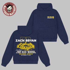 Zach Bryan x Michigan Wolverines Live From The Big House Ann Arbor Michigan On September 27 2025 Go Blue Navy Hoodie